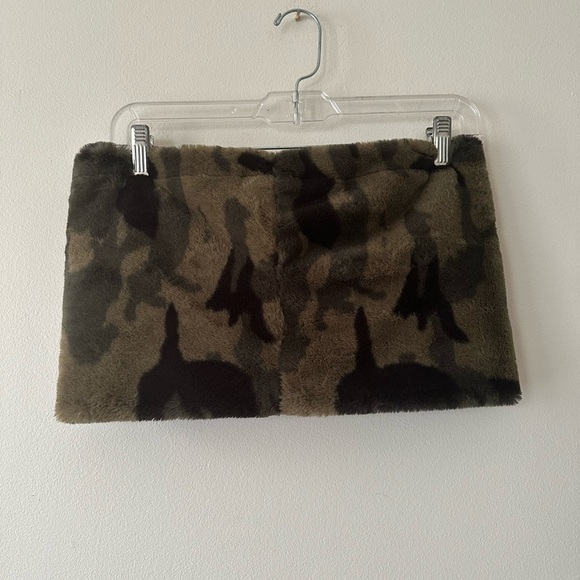 Alembika Faux Fur Camo Camisole Tube Top Gorpcore Green Drawstring Closure - Picture 5 of 8